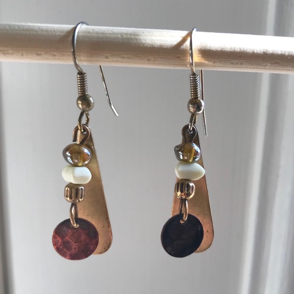 Brass & Copper Earrings - Picture 2 of 3